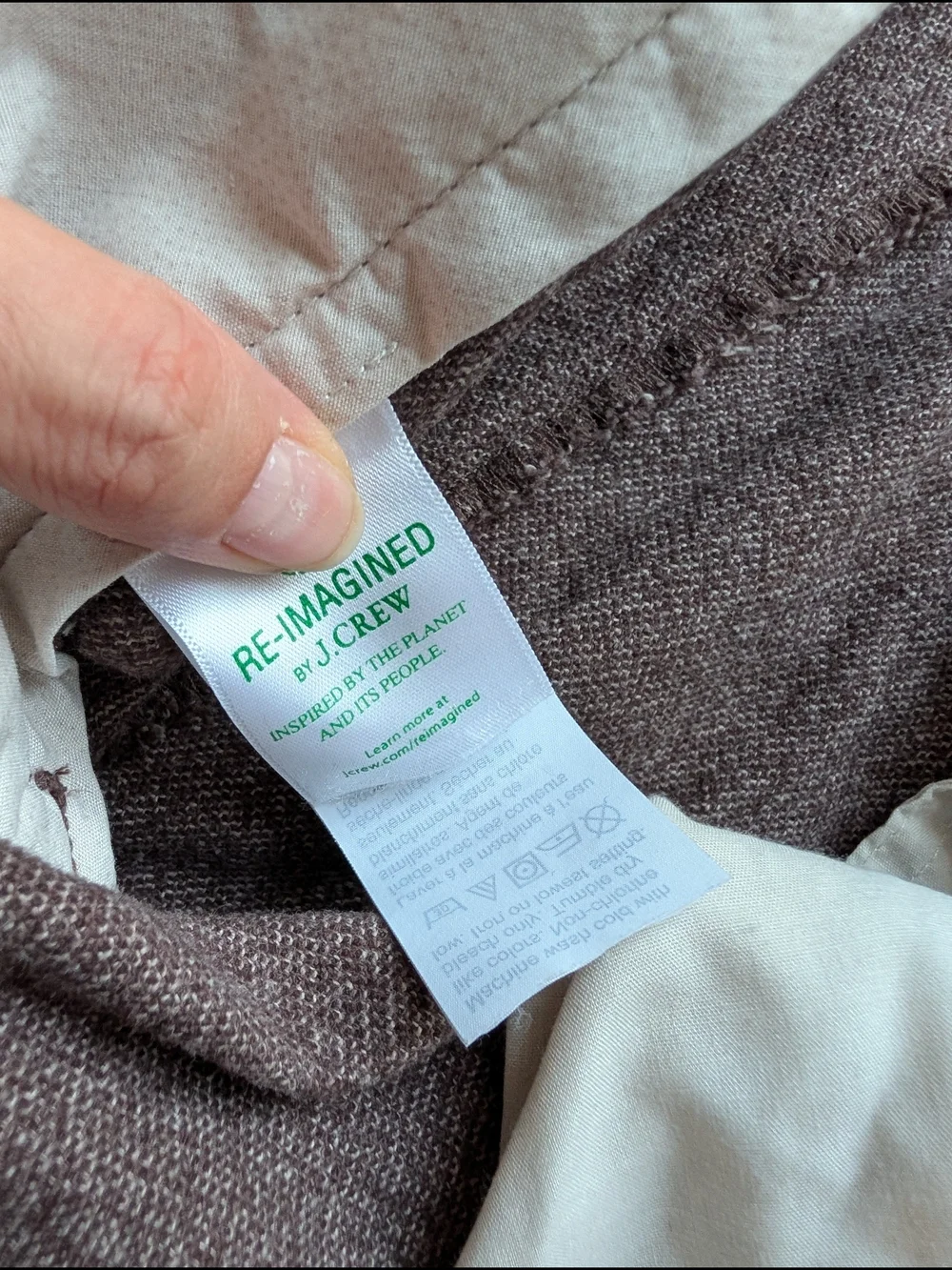 J.Crew Flex Slim Fit Pants Men's W32 L32 Heathered Brown Cotton Stretch